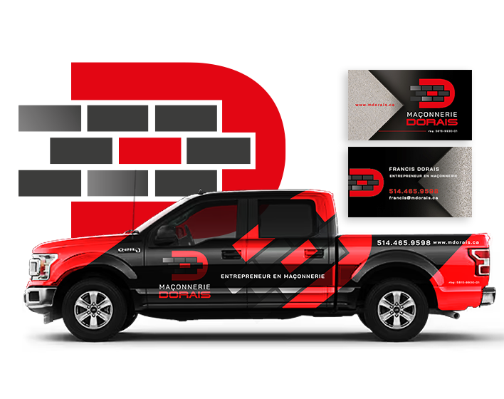 Camion de marque Maçonnerie dorais