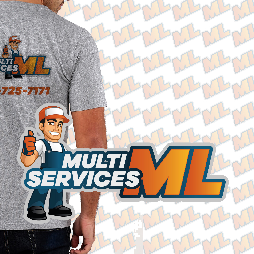Logo Multi Services ML et logo sur chandail